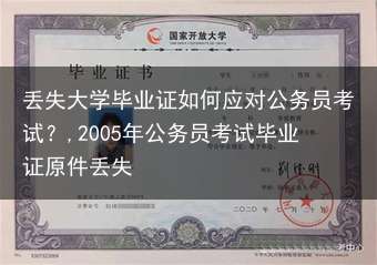 丢失大学毕业证如何应对公务员考试？,2005年公务员考试毕业证原件丢失