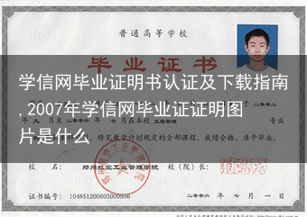 学信网毕业证明书认证及下载指南,2007年学信网毕业证证明图片是什么